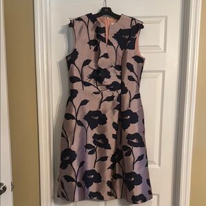 Floral Sleeveless Dress - Pink and Black